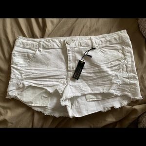 White Jean Shorts